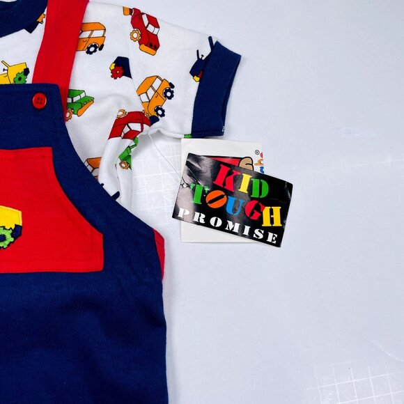 NWT Vintage Baby Construction Jeep Romper + Shirt Matching Outfit Set 6m / 9m - Picture 3 of 12